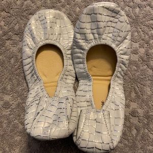 Storehouse Flats white croc pattern size 7